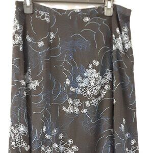 Sag Harbor Woman's Lined Skirt Size 10, Elastic Waist, Zip/Hook Closure, Midi